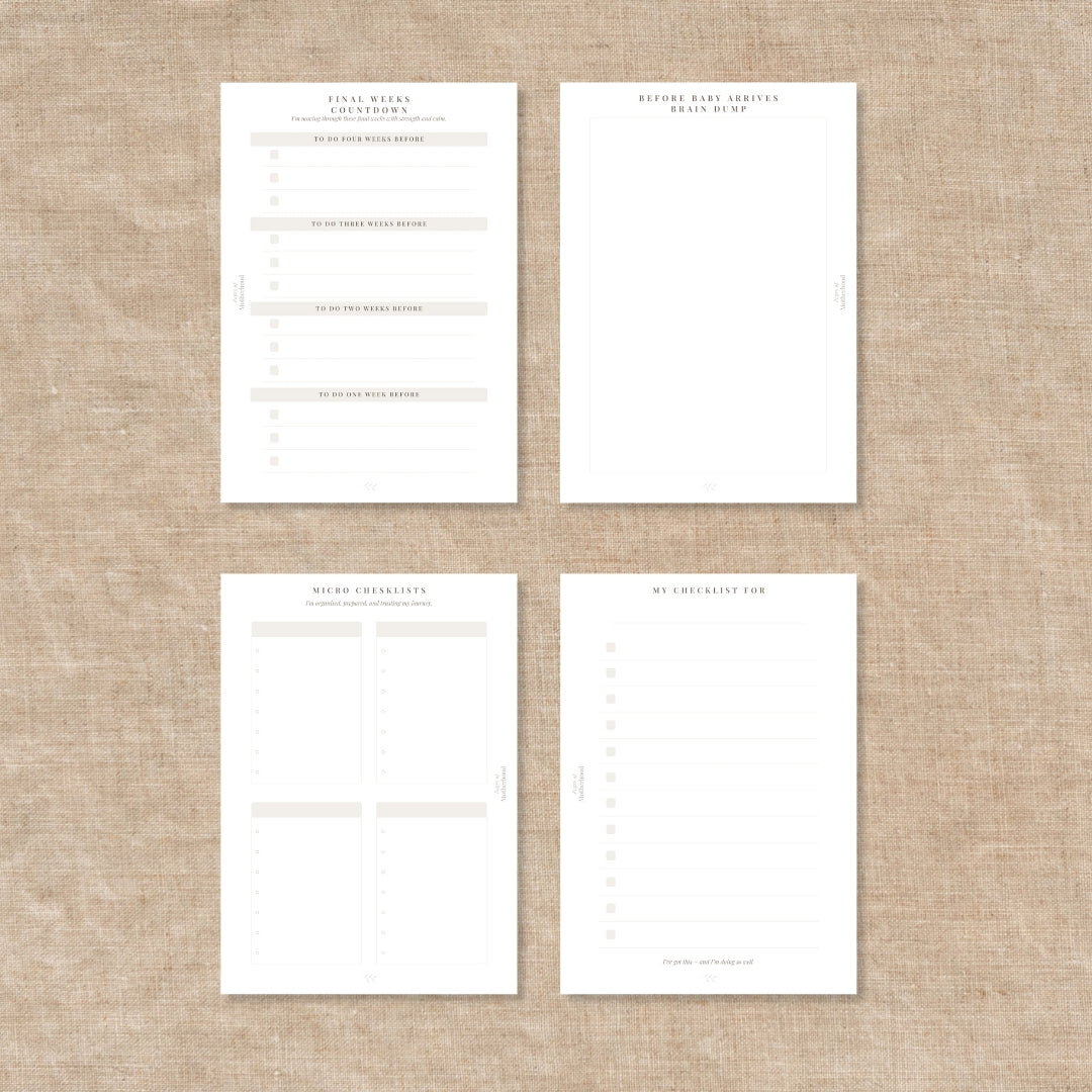 Flatlay Pregnancy Checklist Insert Pages2