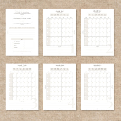 flatlay montly layout inserts pages