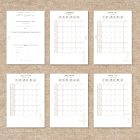 flatlay montly layout inserts pages